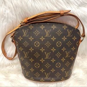 Authentic Louis Vuitton Monogram Drouot Shoulder Bag Crossbody Bag